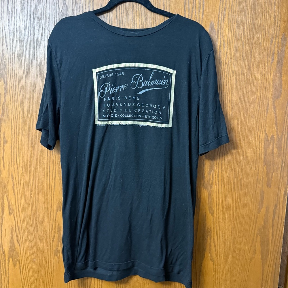 Pierre Balmain Black Short Sleeve Tee SZ. 54